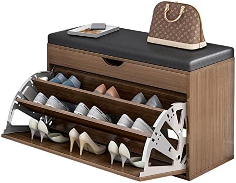 KUTIS Wooden Shelf Shoe Changing Bench Foldable Seat Shoe Rack Cabinet Non-woven Cover Wardrobe Shoe Rack Storage Rack Multi-function Storage Shoe Rack (60x30x50 CM (without cabinet), brown) UAE Price |