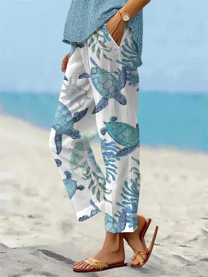 🔥Buy 3 Get 10% Off🔥Women's Beach Vacation Loose Casual Pants (With Pockets)