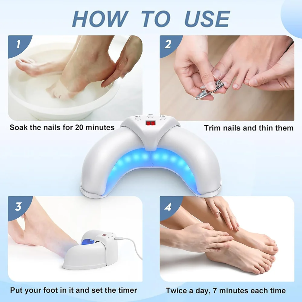 Nail Laser Fungus Device for Multiple Toenails & fingernails Nail Repair Solution for Damaged and Discolored Nails for Home Use
