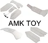 AMK RC Armors Set 4Pcs Stainless Steel Chassis Skid Plate Protection Board Weights for 1/10 RC Short Course Truck Slash 4X4 HQ 727