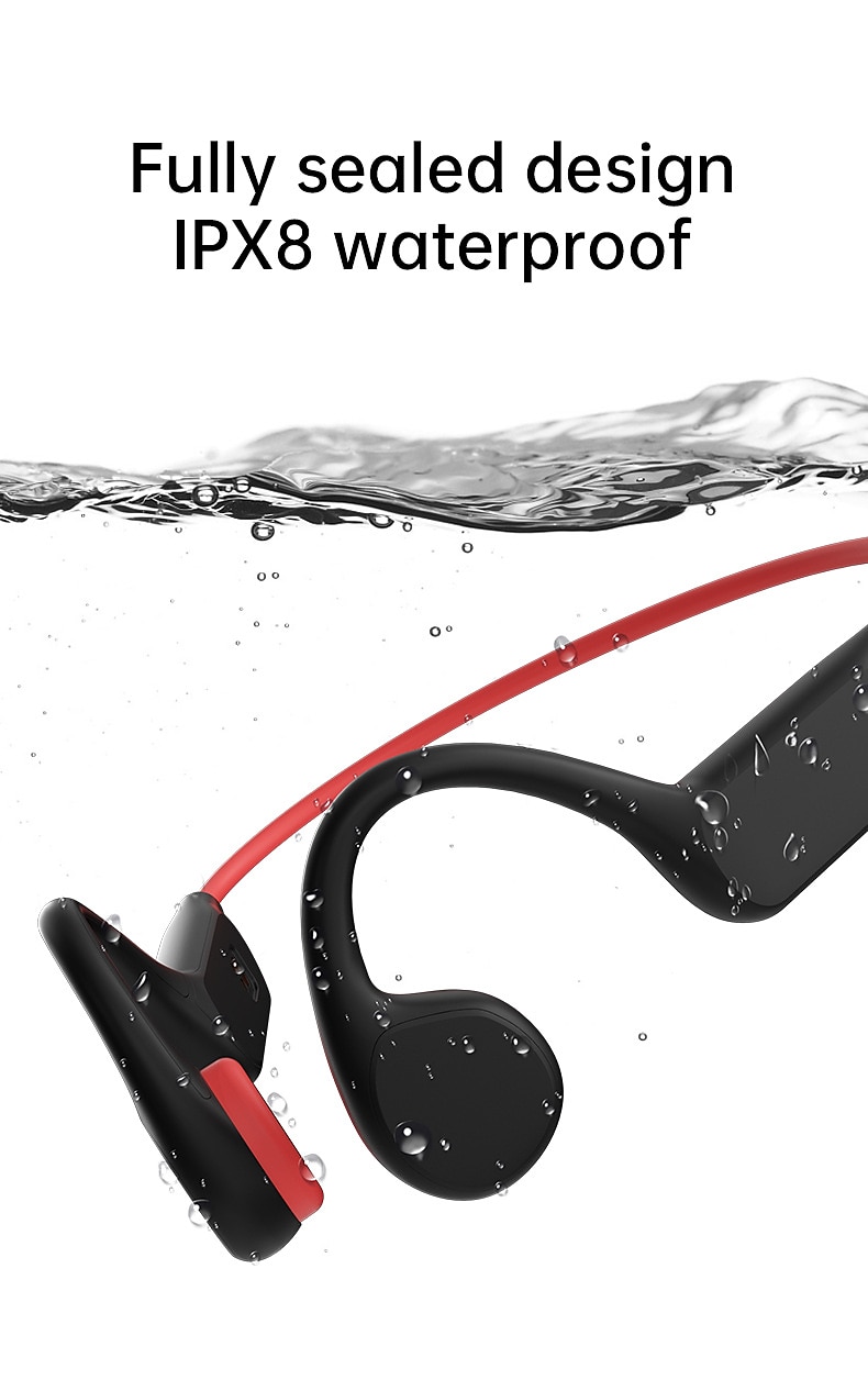 Bone Conduction Bluetooth Earphones - IPX8 Waterproof MP3 Player, 32GB Memory, HiFi Ear-Hook Headphones with Mic for Swimming 2025 - GBP £35 –P3
