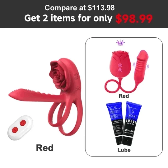 Axion 3-in-1 Male Rose Vibrating Cock Rings Couples Toys
