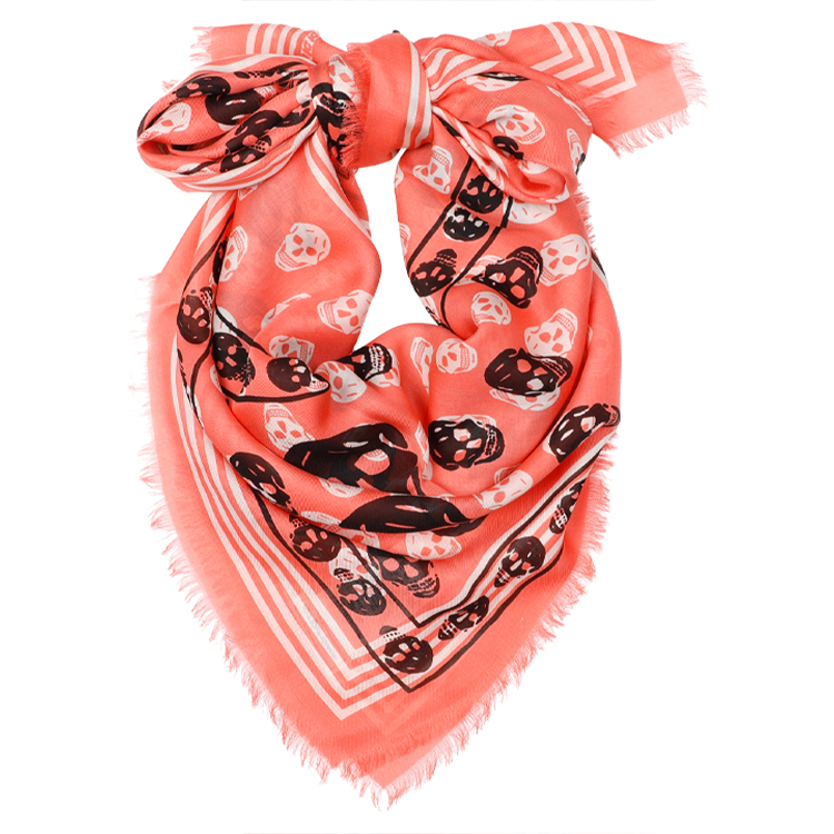 Alexander McQueen Modal Silk Scarves Unisex Red