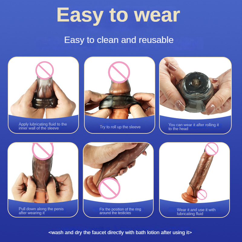 Penis Ring Penise Enlargement Sleeve Reusable Cock Sleeve