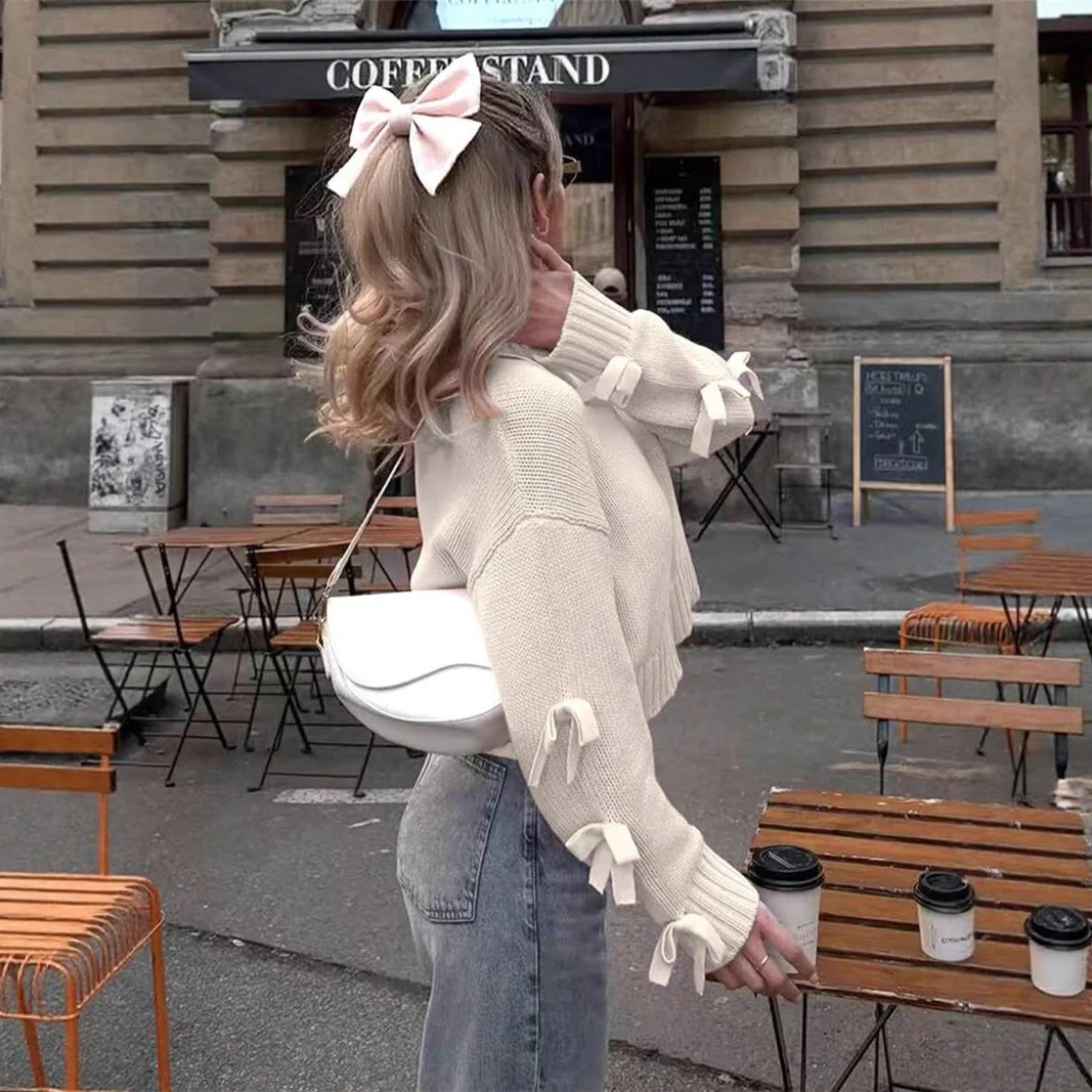 Athvotar Athvotar And Winter New Loose Simple Round Collar Knitted Knitted Christmas Sweater