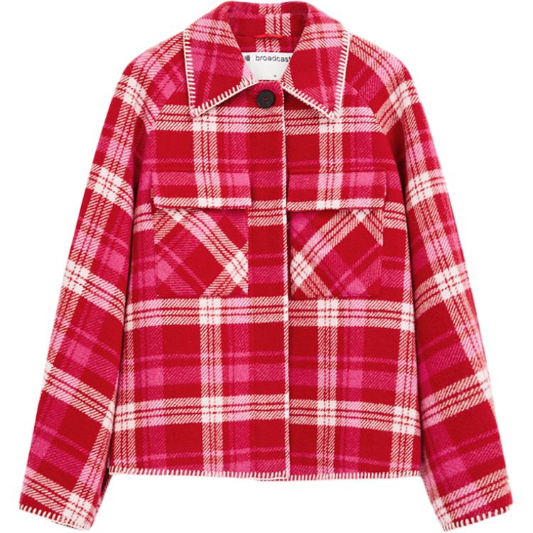 Broadcast Coats Women's Glow Red Plaid
