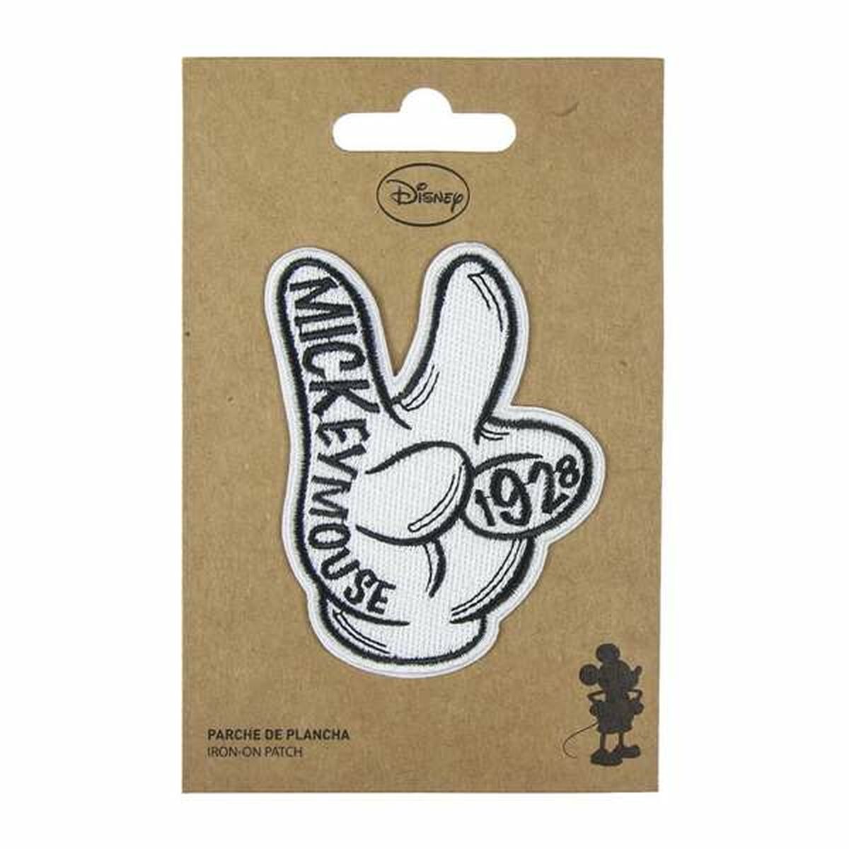Patch Mickey Mouse   White 9,5 x 14,5 cm
