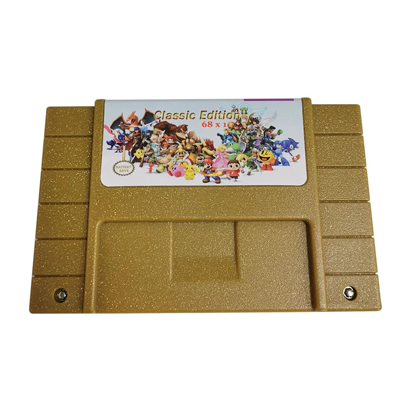 16 Bit Game Card - Super 68 in 1 Classic Collection SNES Multicart Super NES Games Cartridge for Retro SNES Game Console | English Language NTSC US Version
