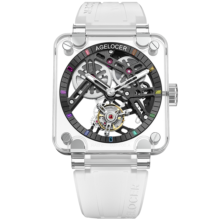 Agelocer Tourbillon Men's Limited Edition Skeleton Mechanical Watch - Sapphire Case