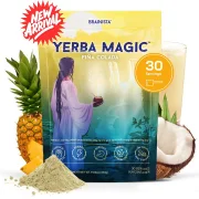 Yerba Magic | Chá instantâneo de erva-mate em pó | Sabor pêssego e manga | 30 porções -Plus