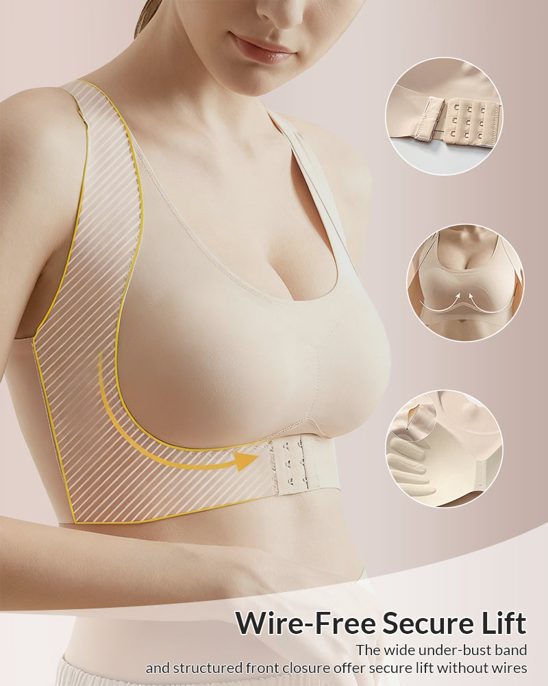 Curvvvy® Front Closure Cross-Back Wireless Posture Bra curvvvy
