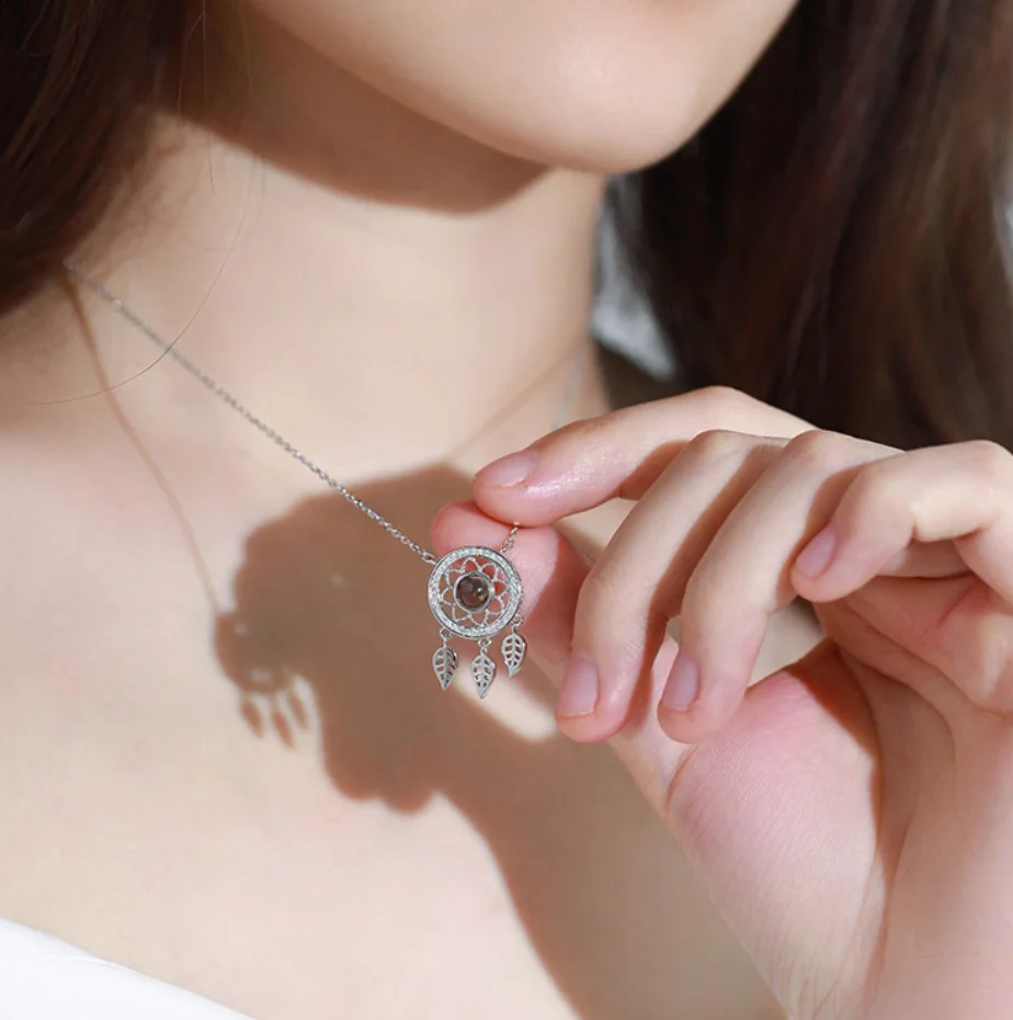 New Viral Dreamcatcher Projector Picture Custom Personalized Photo Necklace wetirmss