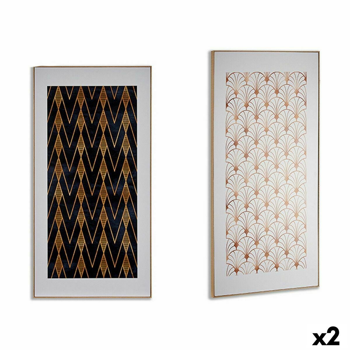 Canvas Gift Decor Geometric 61,5 x 3 x 121,5 cm (2 Units)