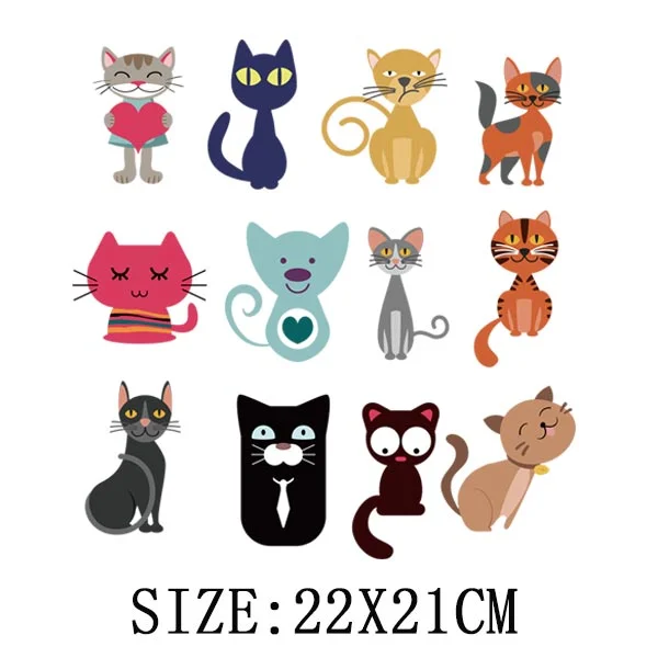 Cute Animals Heat Sticker On T-shirt DIY A-levels Iron On Transfer For Clothing Beautiful Design On Kid Clothes Patch Decoration