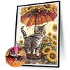 Diamond Painting-DIY Full Round Drill Sunflower and Cat(40x50cm)