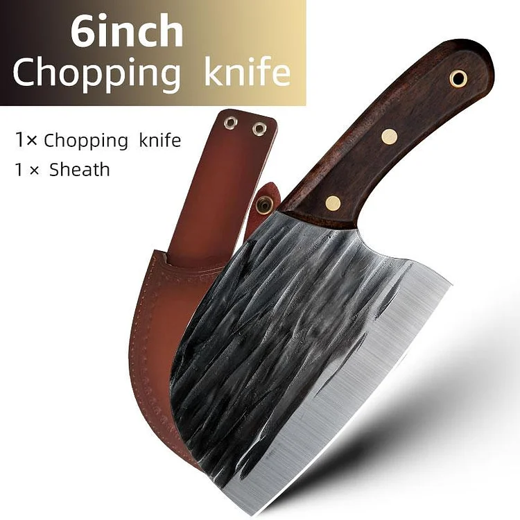 Meat Cleaver Butcher Kitchen Knife Serbian Chef Knife With Sheath Chopping Bone Cutter Handmade for Outdoor Cooking Camping BBQ