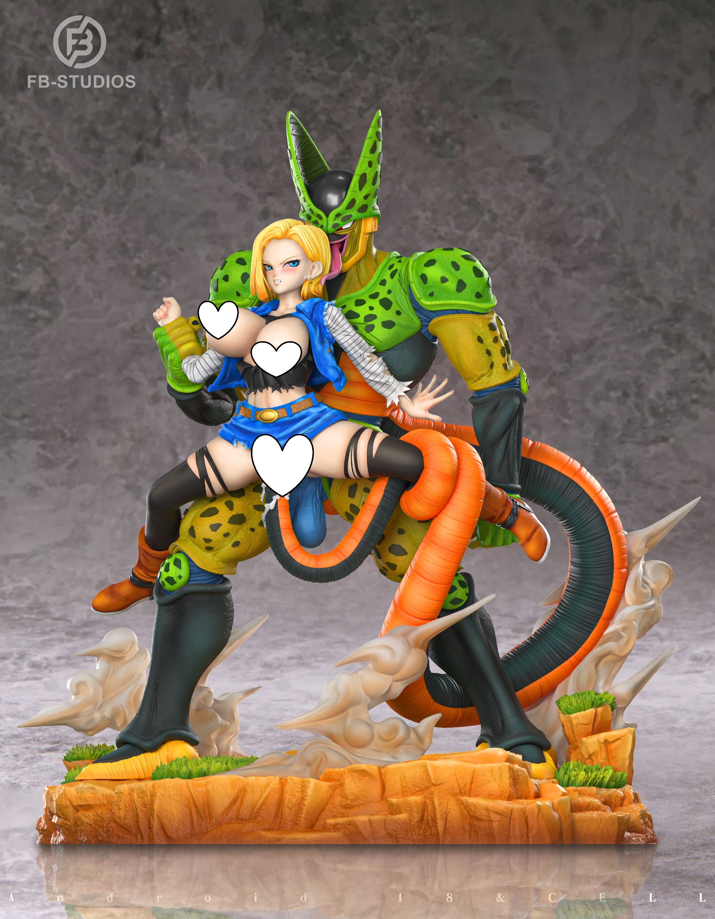 FB Studio -DRAGON BALL - Android 18 & Cell Statue(GK) (Adult 18+) .
