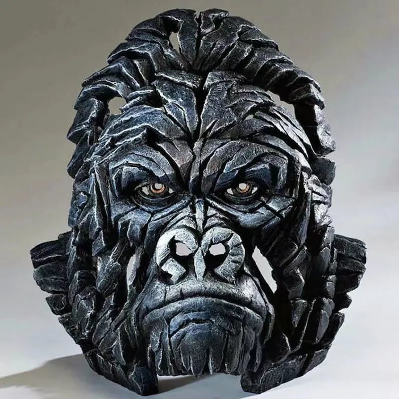 Contemporary Wooden African Animal Sculpture for Home Decor  Chimpanzee