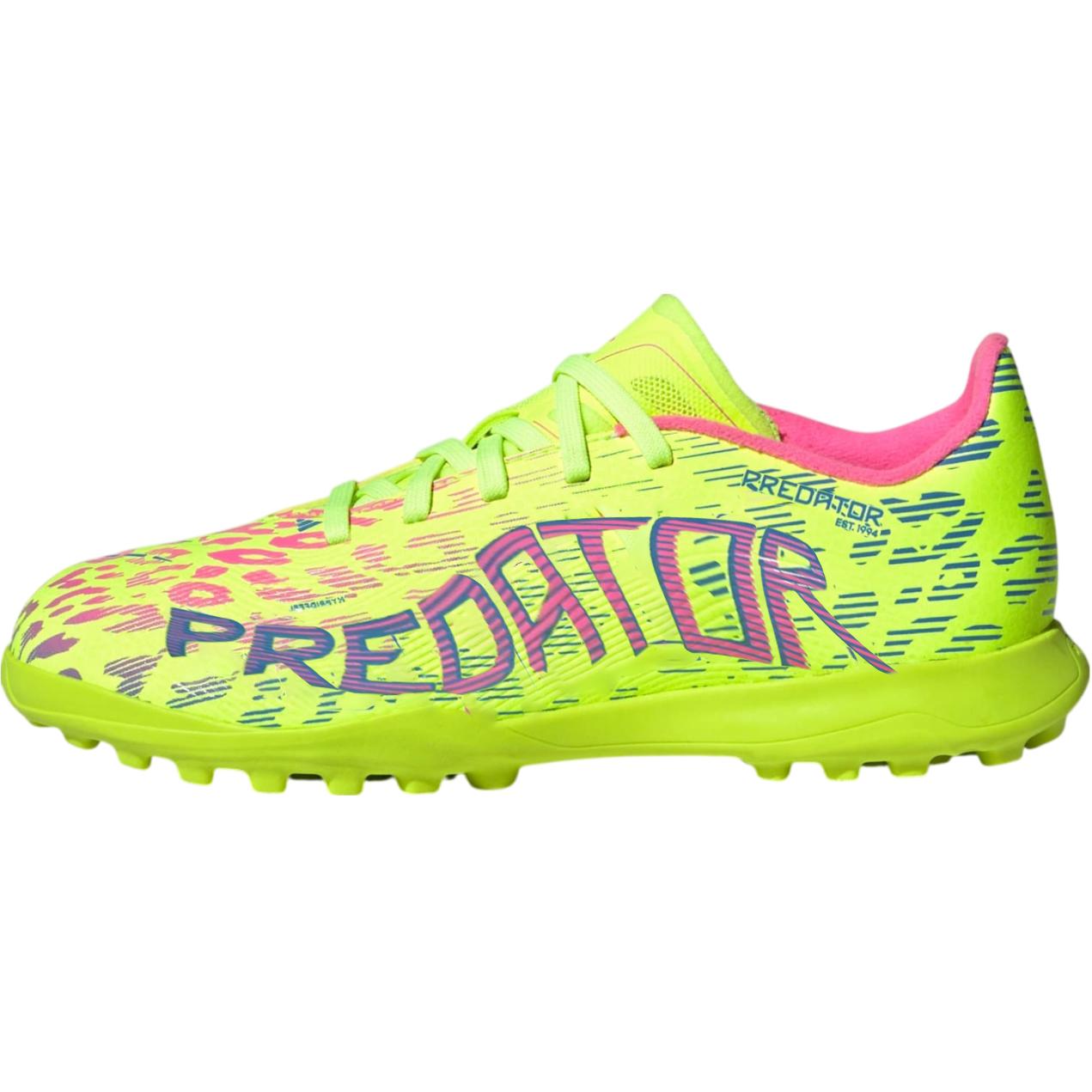 Adidas PREDATOR LEAGUE Anti Slip Wear Resistant Low Top Kids' Soccer Shoes Clear Lemon/Blue Blend/Clear Pink Kids'