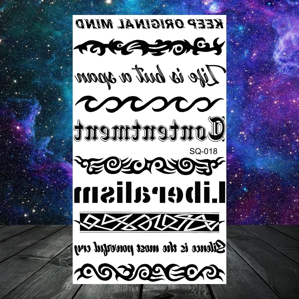 3D Constellation Rose Mountains Tatoos Temporary Tattoos For Women Men Star Moon Sun Realistic Fake Tattoo Small Washable Tatoos