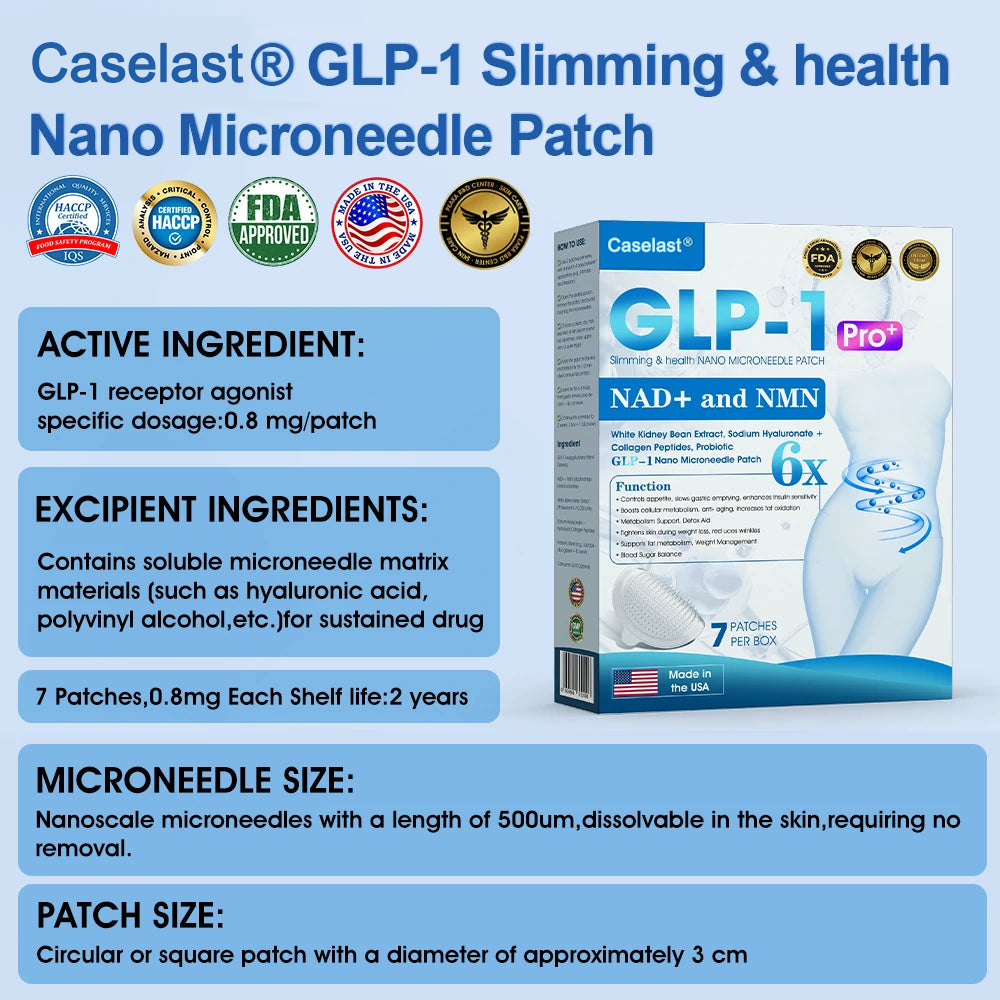Caselast® GLP-1 & NAD+ Slimming & health NANO MICRONEEDLE PATCH🇺🇸(Zero Pain. 24/7 Release | Lose 20lbs FAST | 90% Sugar Drop | )👨‍⚕️