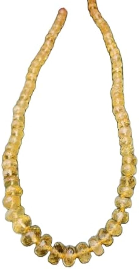 LKBEADS Natural Heliodor (yellow aquamarine) Necklace rondelle 3 to 5mm smooth 16inch Full strand Beads Jewelry Gemstone Necklace crystal healing energy stone Necklace for Women