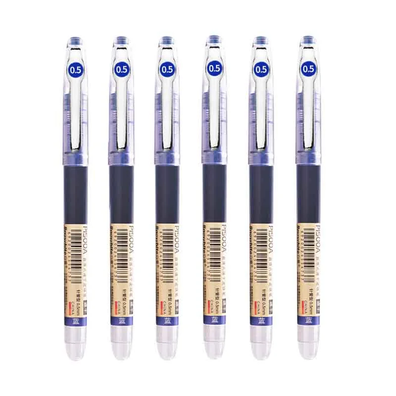 6/7 Pcs Large Capacity Gel Pen Set Rollerball Pens 0.5mm Quick-Drying Straight Liquid Pen for School Office Writing Stationery