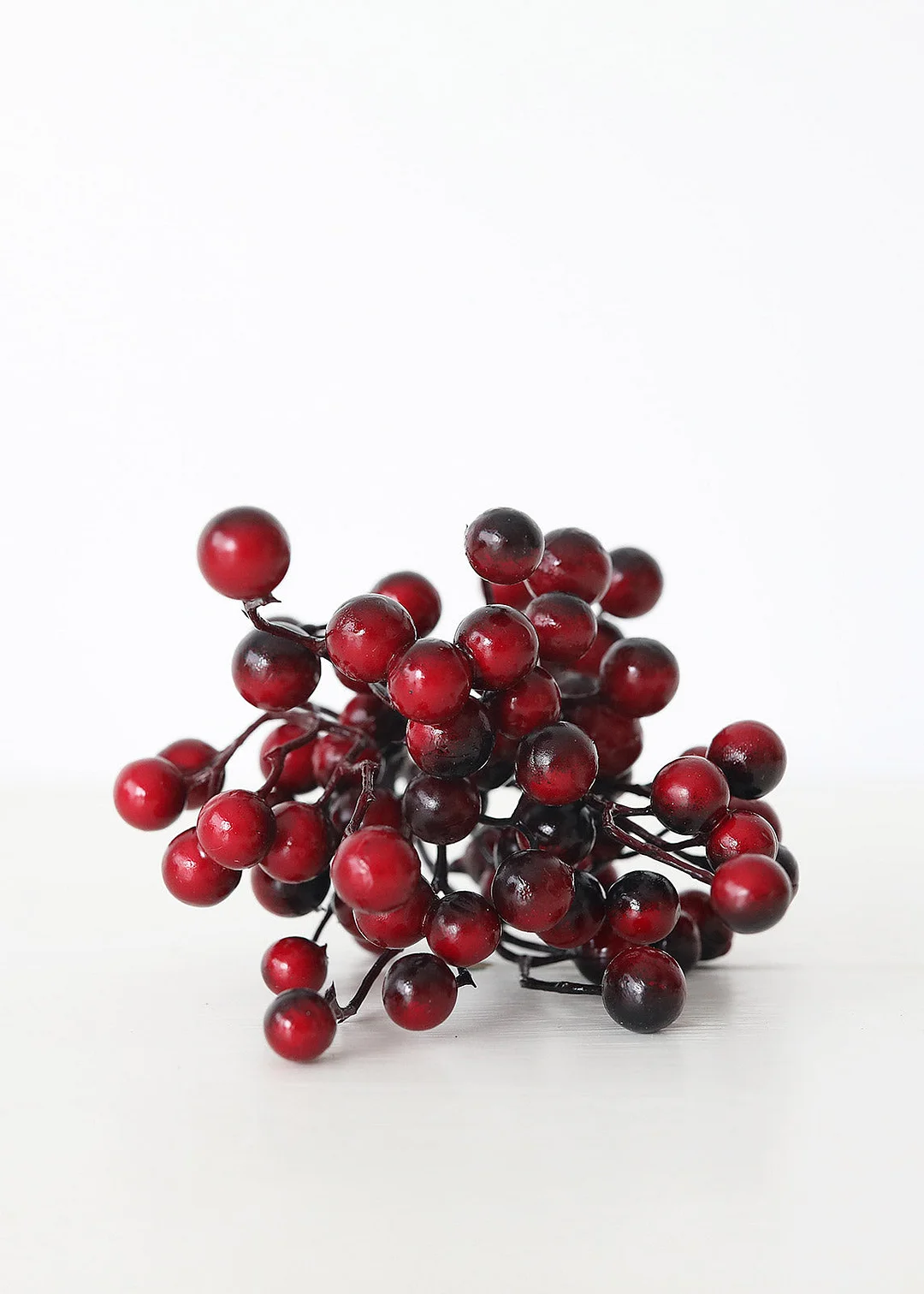 Burgundy Fake Berries Pick - 9"