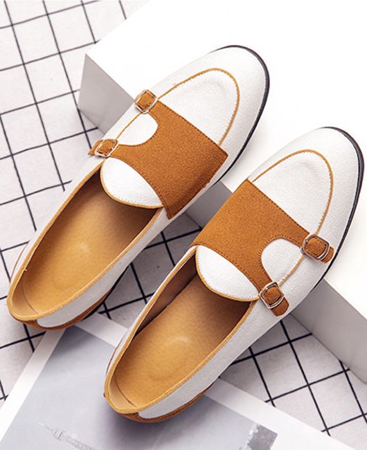 Business Flat Buckle Decor Loafers Shoes
