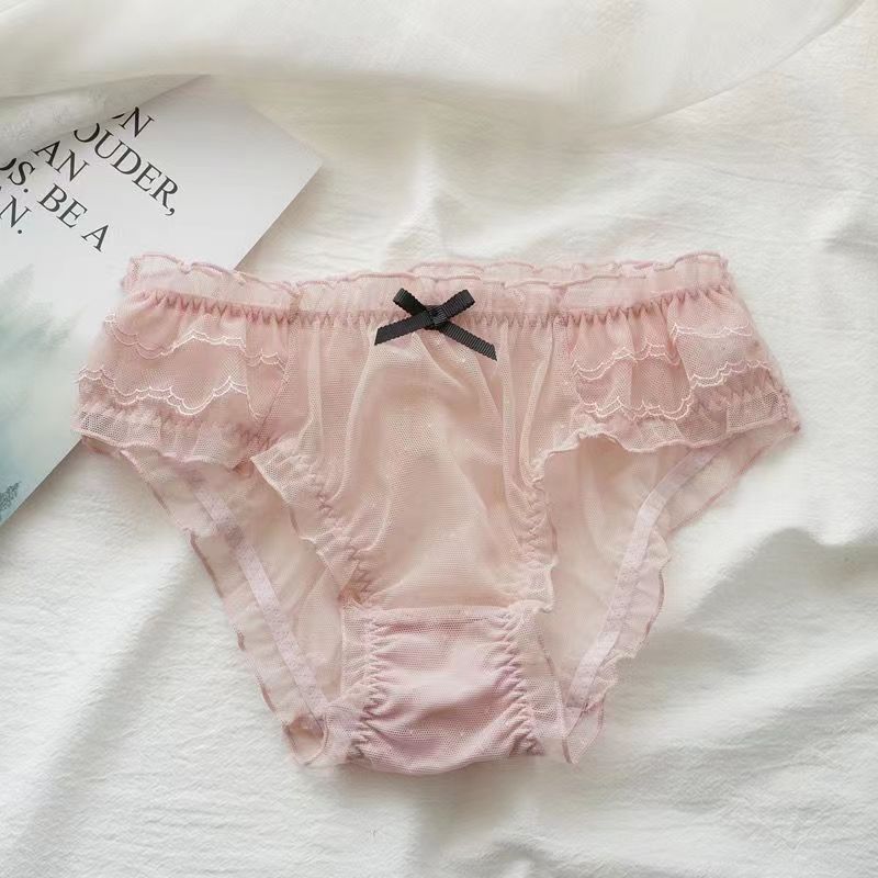 Lace Cutout Pants Bow Seamless Sheer Panties