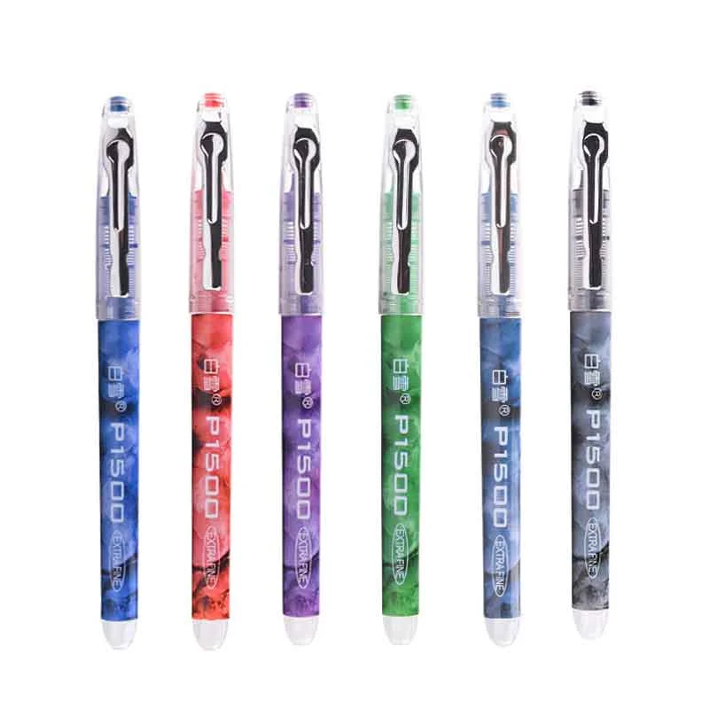 6/7 Pcs Large Capacity Gel Pen Set Rollerball Pens 0.5mm Quick-Drying Straight Liquid Pen for School Office Writing Stationery