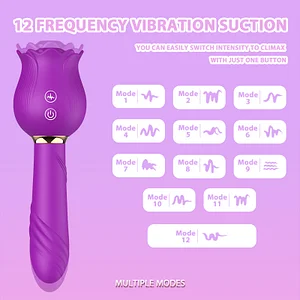 Alice Sucking & Vibrating Rose Massager Stick