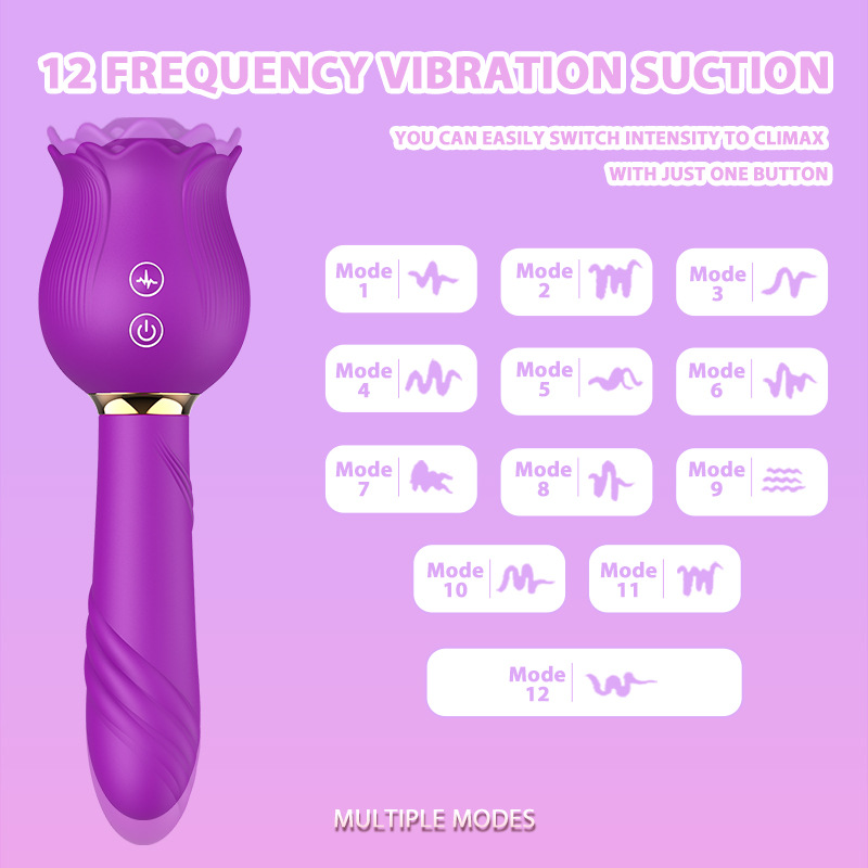 Alice Sucking & Vibrating Rose Massager Stick