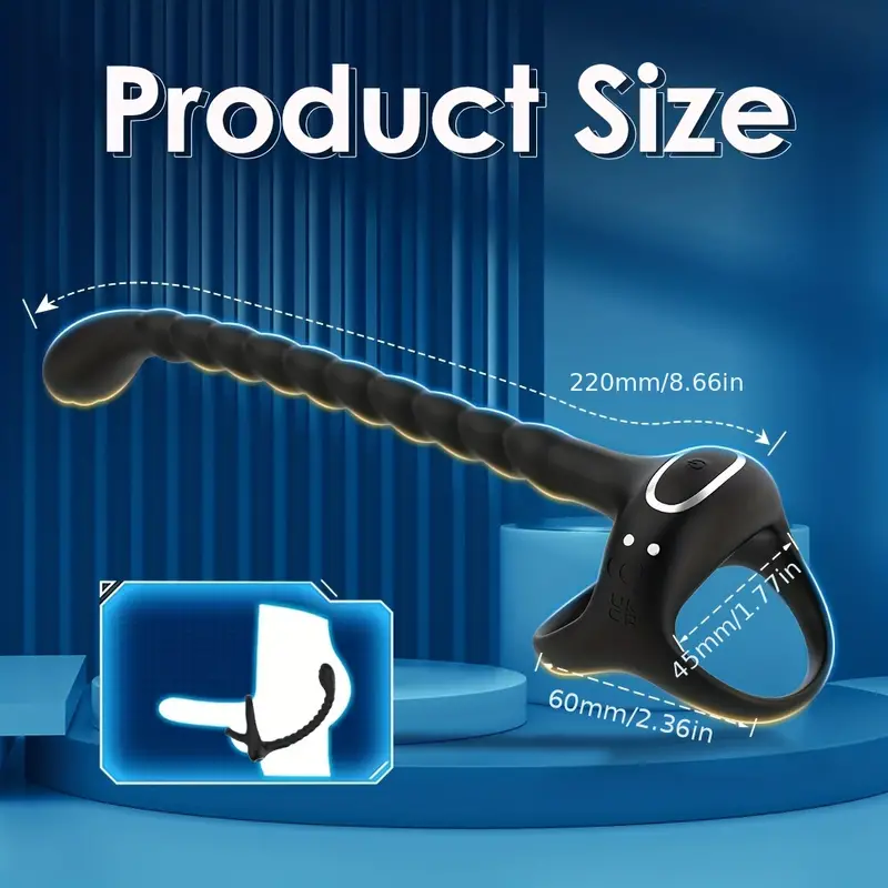 1pc vibrating cock ring prostate stimulator with double mini bullets anal adult couples sex toys for men remote control anal butt plug prostate massager penis ring vibrator male sex toy 10 modes silicone vibrators for men pleasure details 2