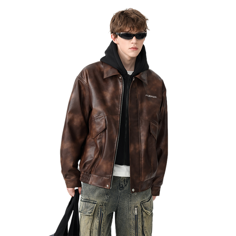 FUERZA Leather Jacket Unisex Coffee