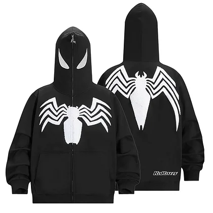 Discover Versatile Comfort: Teasearch3d's Hoodie, Zipper Hoodie, and Sweatshirt Collection 2 Marvel Super Hero Black Spider Man Hoodie Zipper Sweatshirt