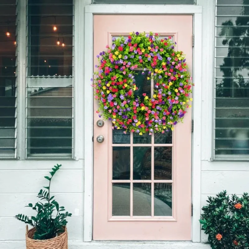 💐🎉Farmhouse Colorful Cottage Wreath