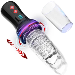 4.0 Version Torch 9 *9 Thrusting Rotating Penis Stroker Male Rose Toy