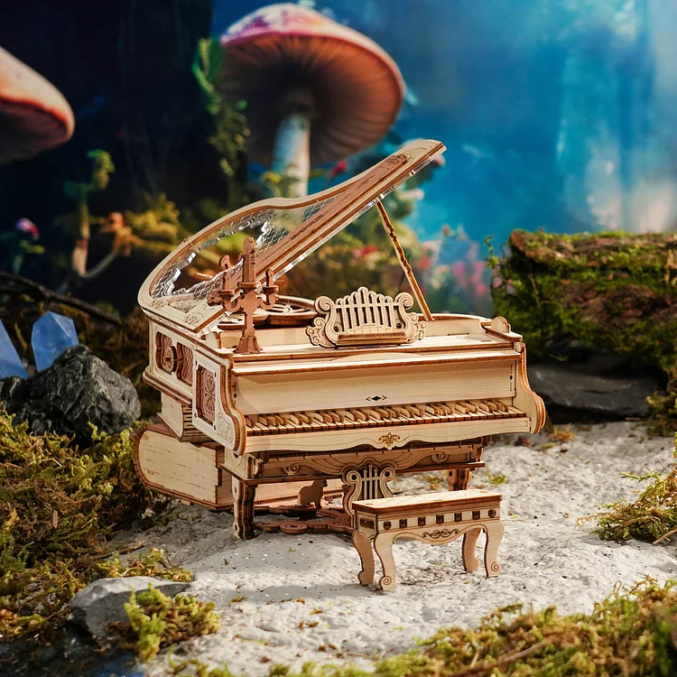 ROKR Magic Piano Mechanical Music Box 3D Wooden Puzzle AMK81 | Robotime Online