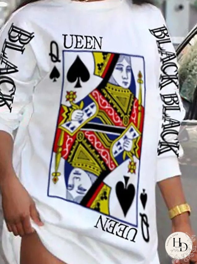 Casual Dress Midi Dress White 3/4 Length Sleeve Letter Print Summer Spring Crew Neck Casual S M L XL XXL 3XL for Women
