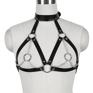 Women Leather Chain Lingerie