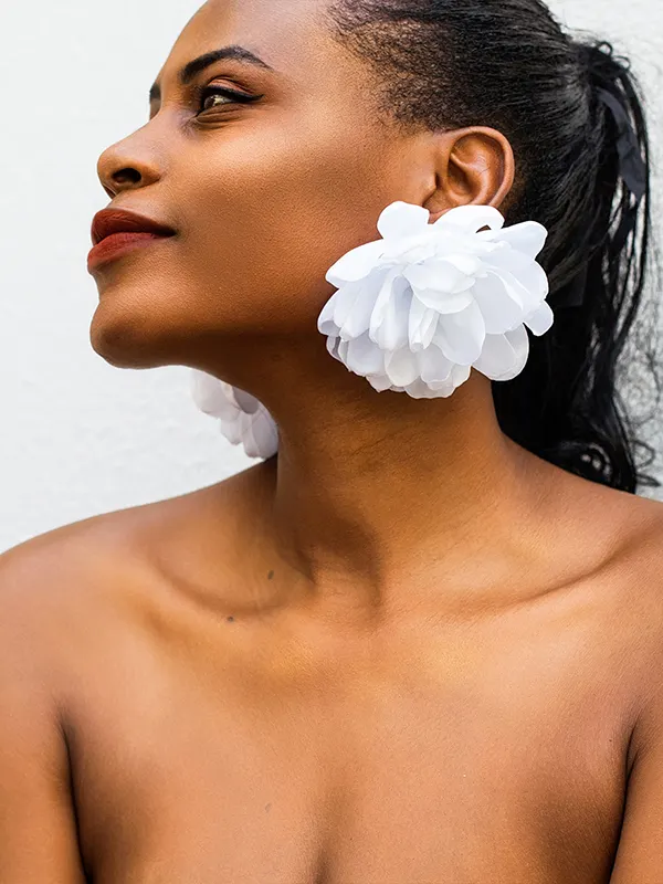 (3-D Flower) Orangerie Earrings