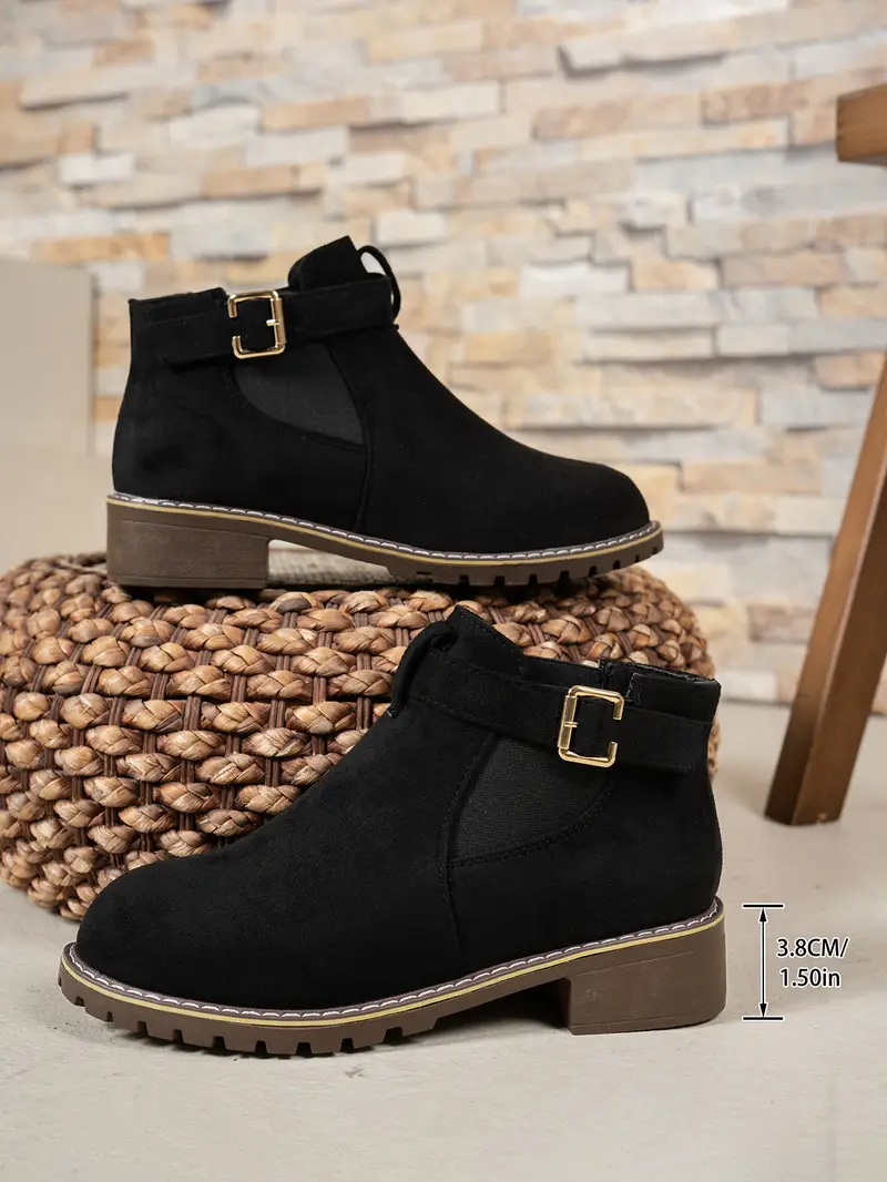   women s ankle boots - beige/ /, chunky platform heel, pu sole non-slip, everyday & formal shoes (beige/black/,  ), winter footwear, elastic side panel, durable construction, versatile footwear, office wear details 5