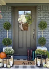 Cream Hydrangea Door Hanger Basket Wreath-mysite-Adracos
