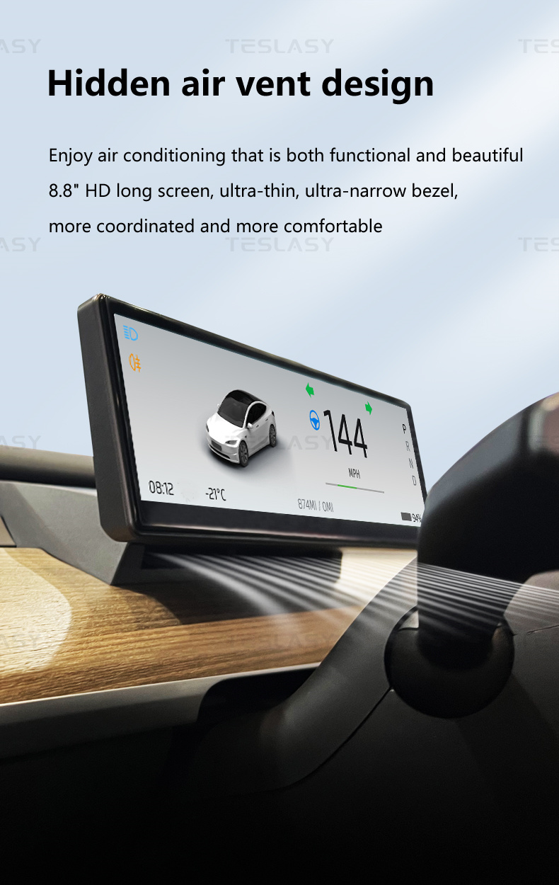 TESLASY Model 3/Y/Model 3 Highland T8 8.8-inch / T6 (6.2-inch) Center Console Dashboard Touch Display Dashboard Instrument Cluster