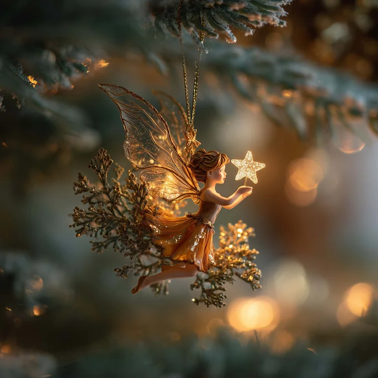 Starlit Fairy Wish Christmas Mica Ornament GFSPQA28