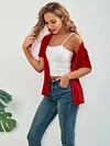 Women's Chic Spring & Summer Cardigan - Elegant Short Sleeve, Lightweight Open Front Knit - Versatile Sweater for Casual or Dressy Occasions