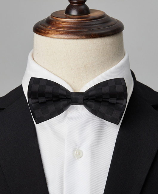 Wedding Checked Pattern Adjustable Bow Tie