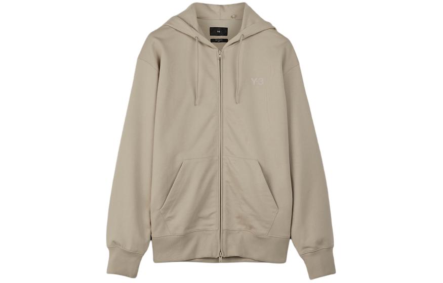 Y 3 Logo Printed Zipped Hoodie
