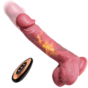 Hard Shaft - 8.5 Inches Heating Realistic Dildo Vibrator With 7 Thrusting Vibrating Modes